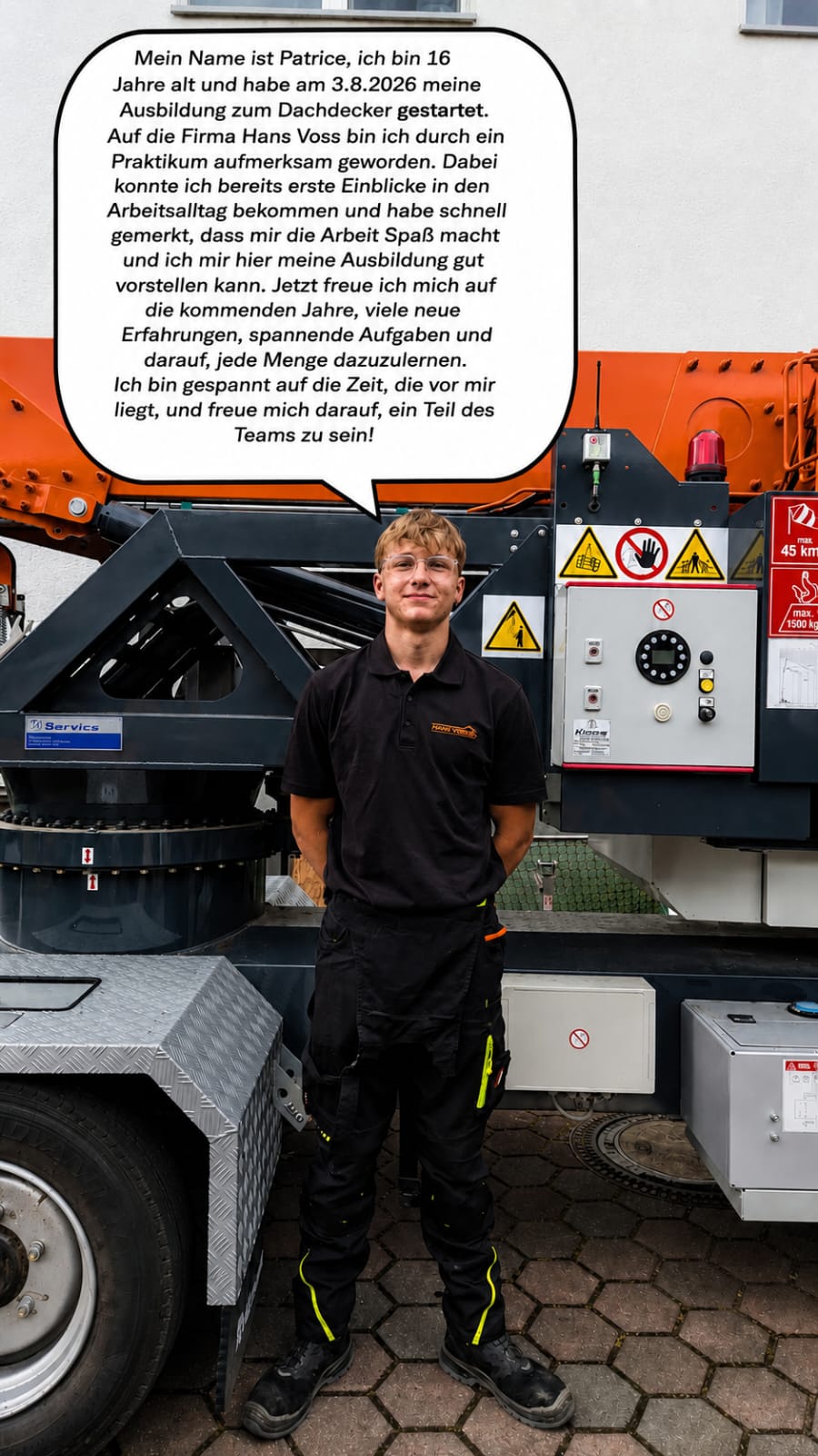 Patrice, Auszubildender bei Hans Voss