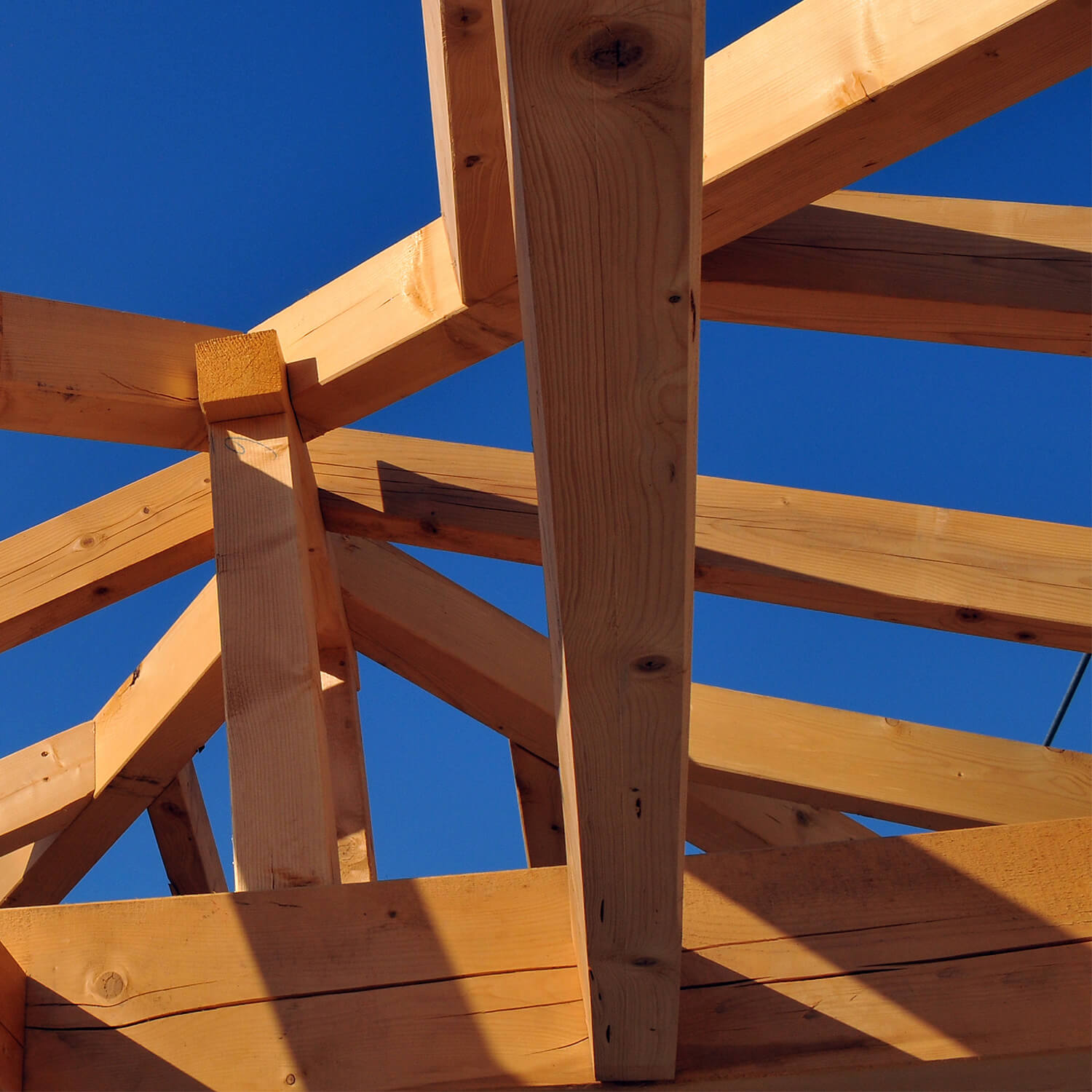 Holzkonstruktion eines Dachstuhls